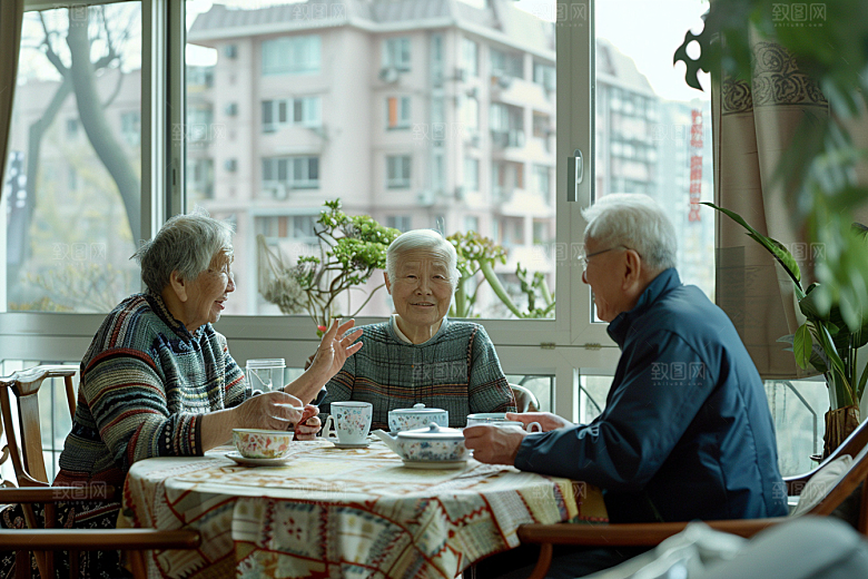 养老院生活肖像日常摄影图
