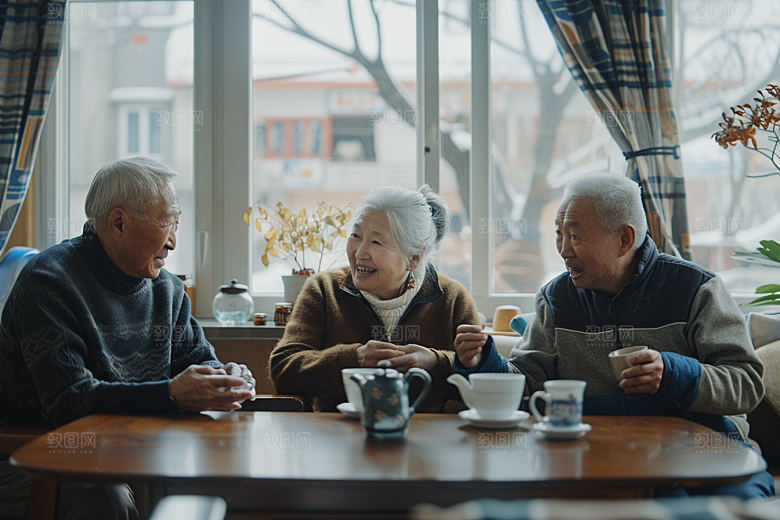 养老院生活退休聊天摄影图