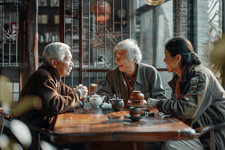 养老院生活老年日常摄影图