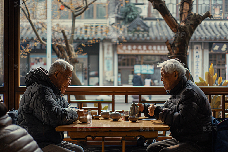 养老院生活聊天老年摄影图