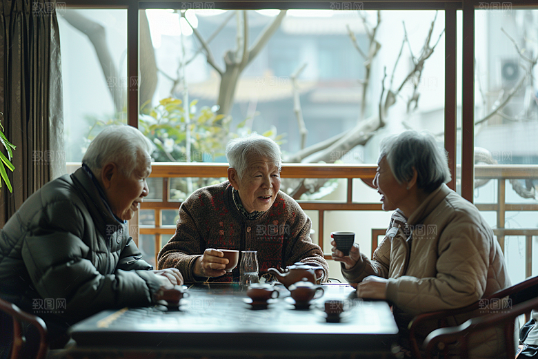 养老院生活肖像聚会摄影图