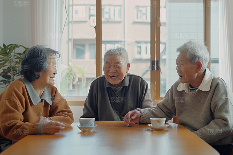 养老院生活退休老人摄影图