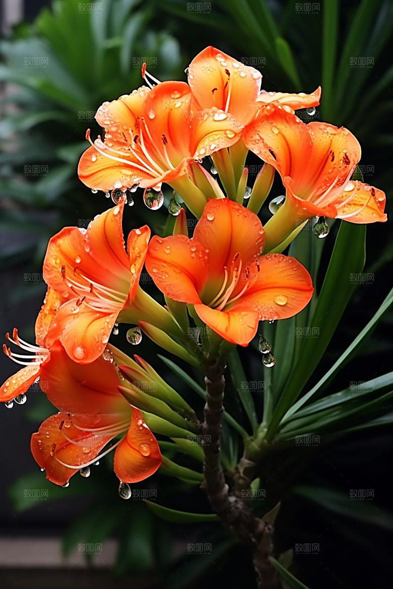 君子兰绿植花卉摄影图