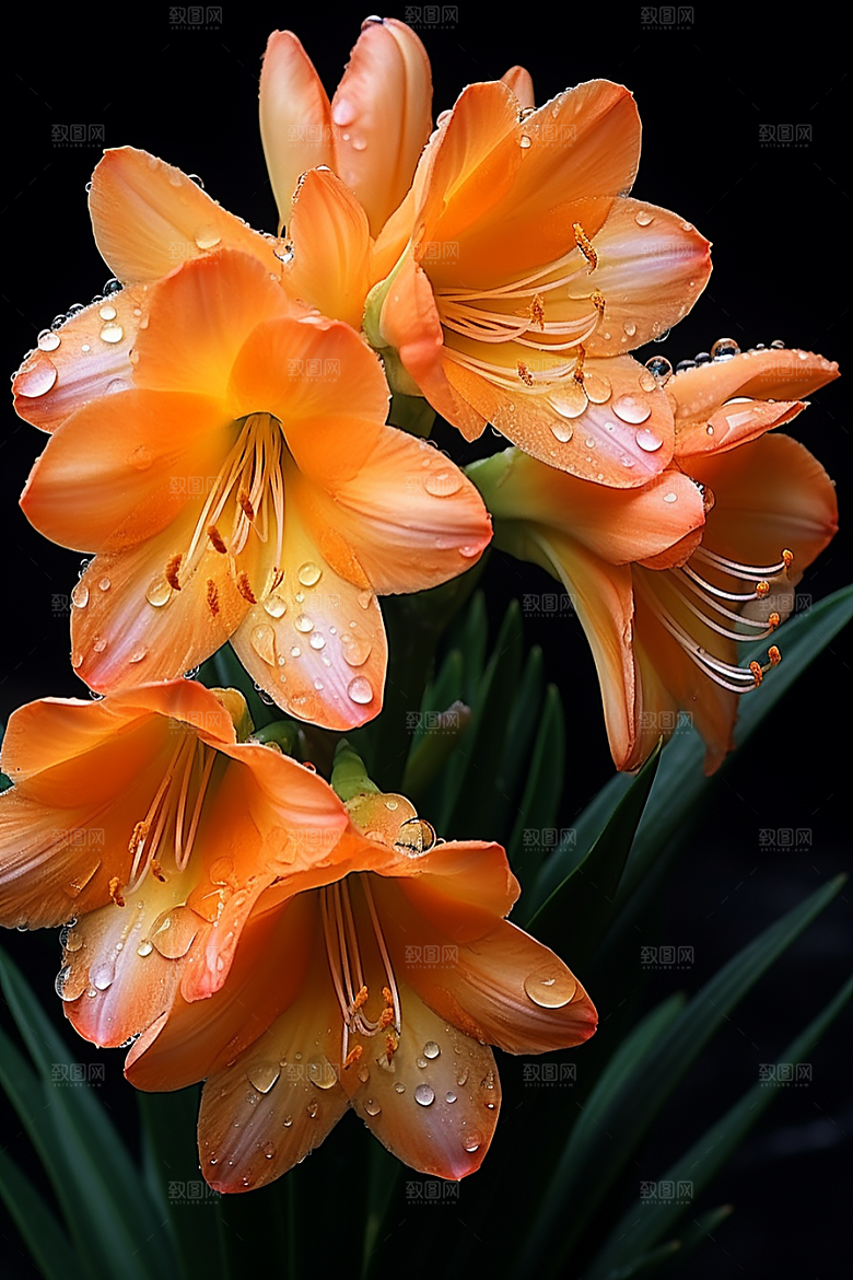 君子兰花卉植物摄影图