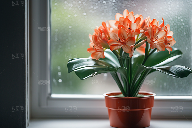 君子兰绿植花卉摄影图