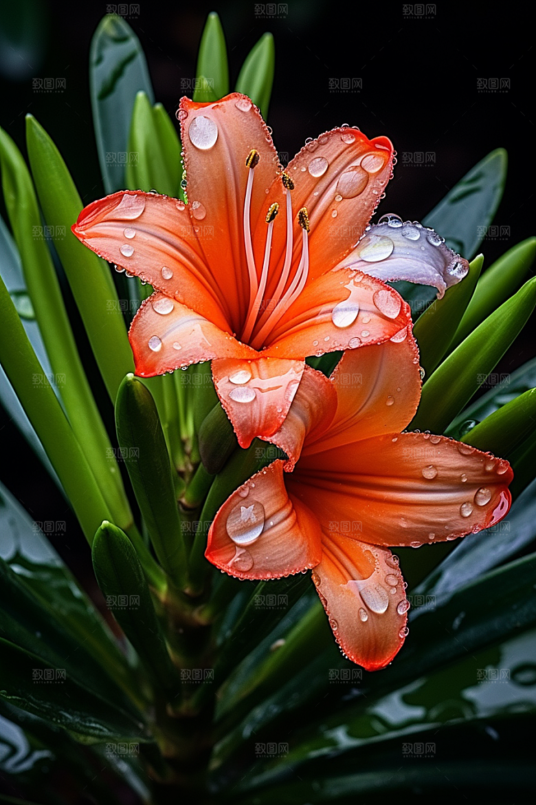君子兰绿植盆栽摄影图