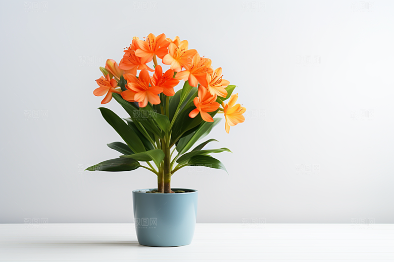 君子兰家居绿植摄影图