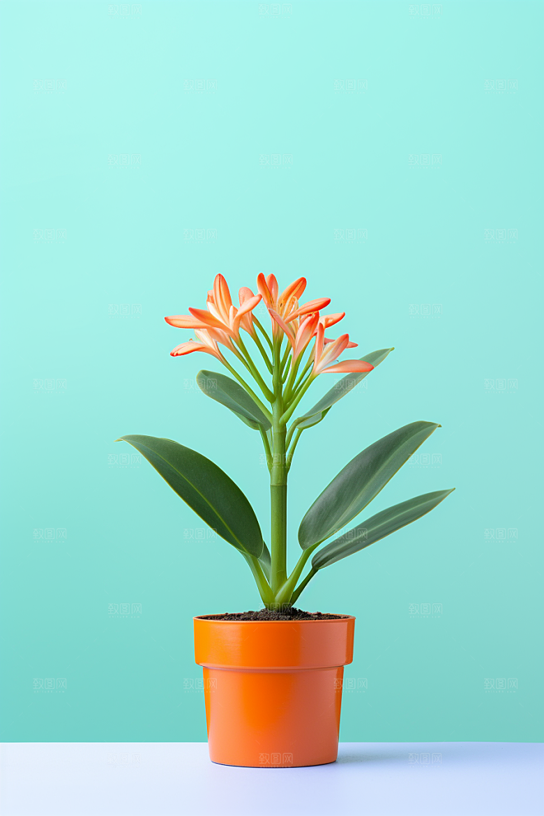君子兰植物绿植摄影图
