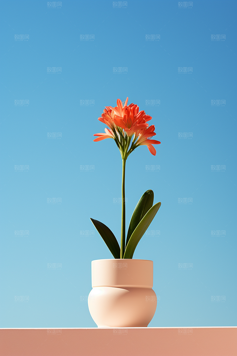 君子兰家居花卉摄影图