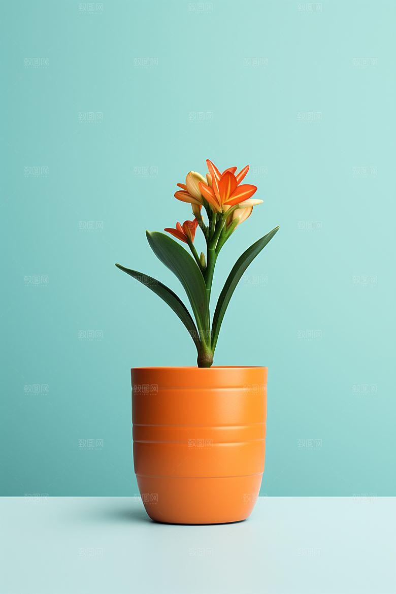 君子兰绿植家居摄影图