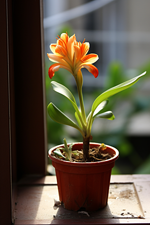 君子兰家居花卉摄影图