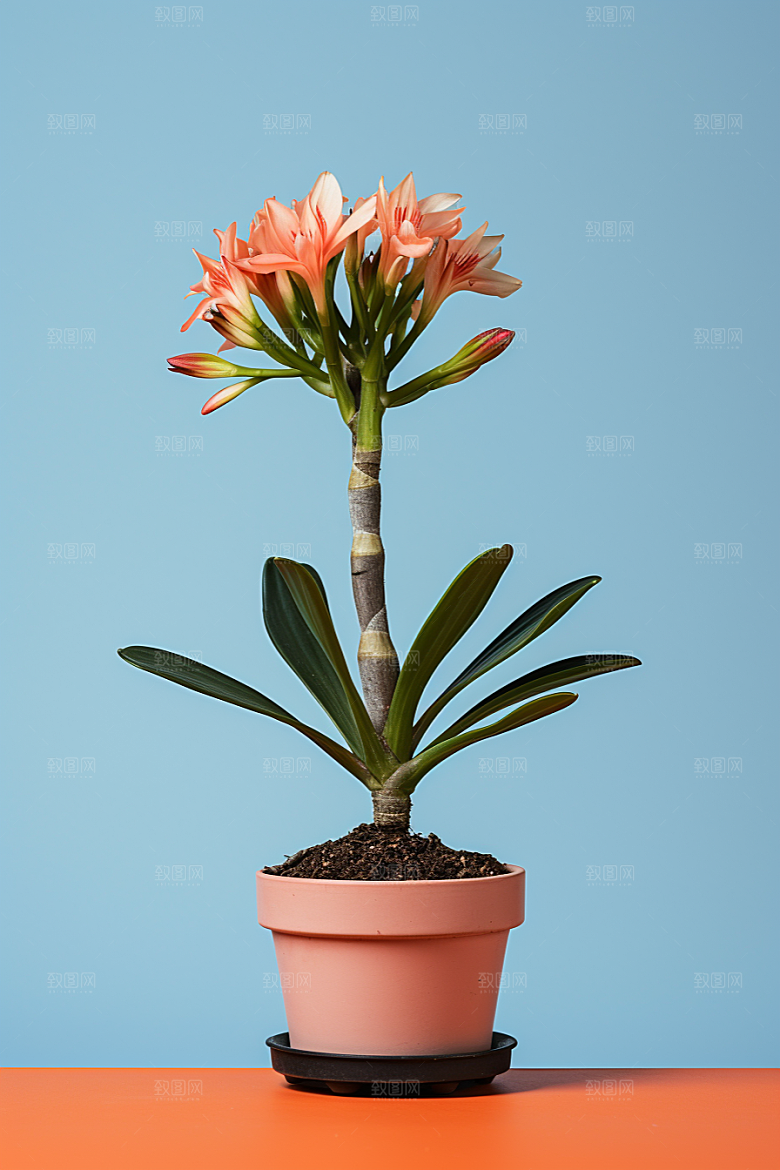 君子兰装饰植物摄影图