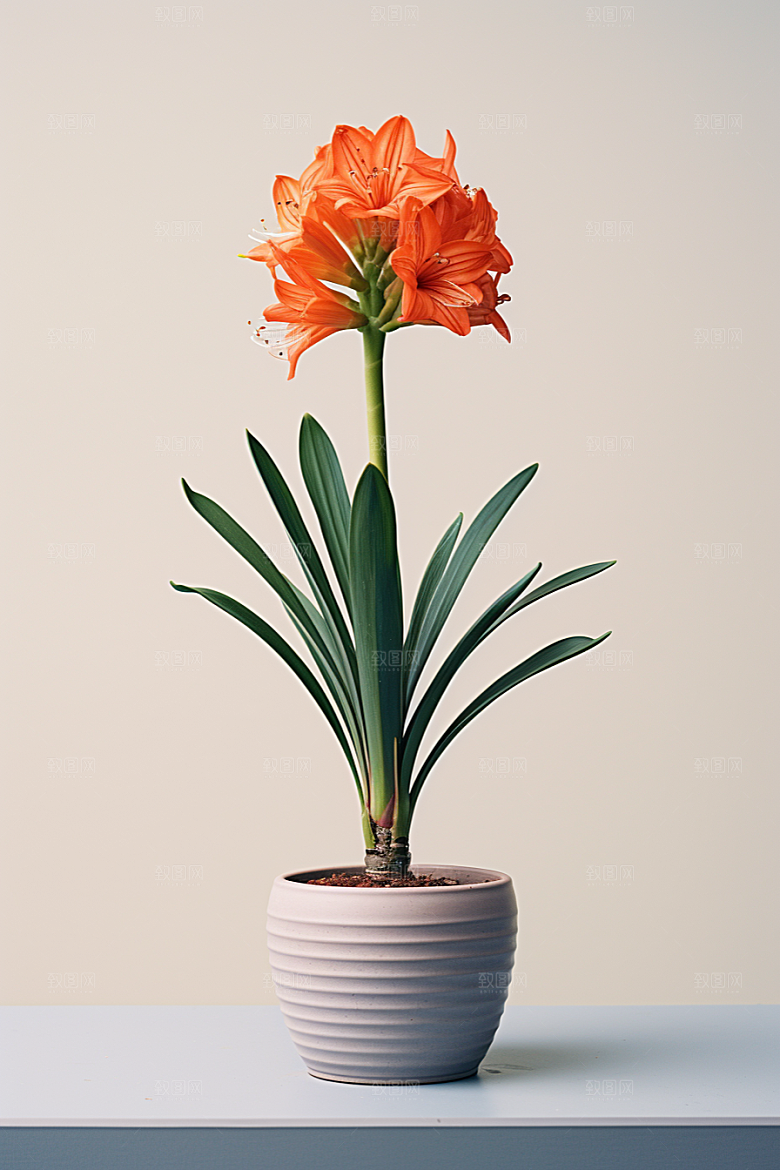 君子兰装饰植物摄影图