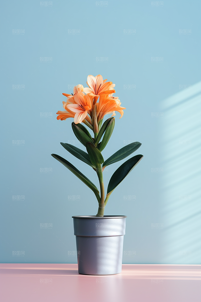 君子兰家居花卉摄影图
