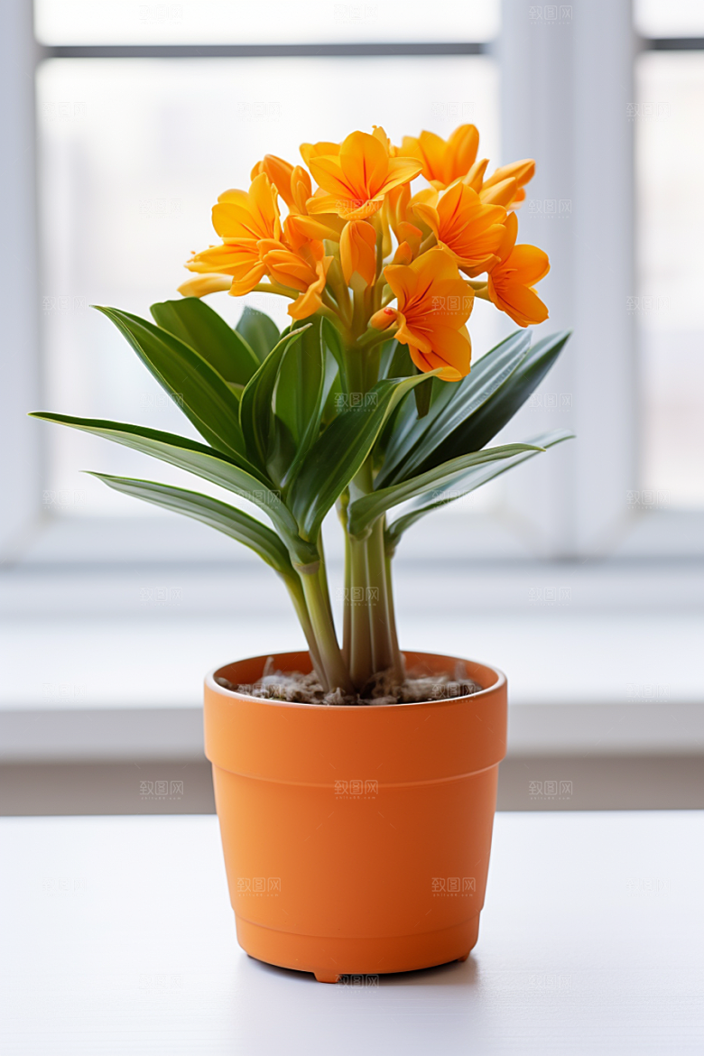 君子兰花卉植物摄影图