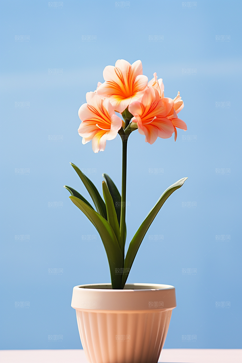 君子兰花卉植物摄影图
