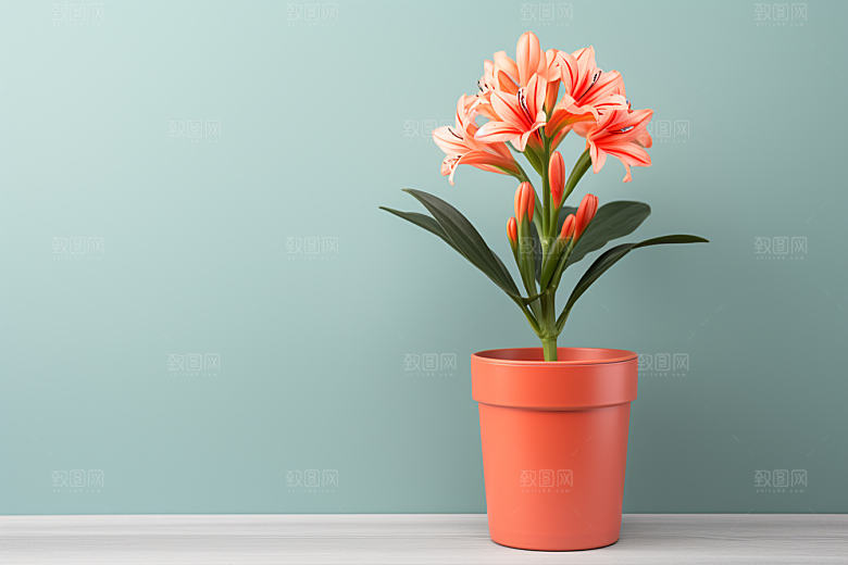 君子兰观赏植物摄影图
