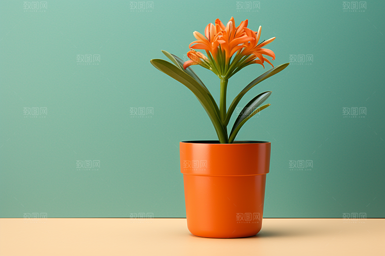 君子兰绿植观赏摄影图