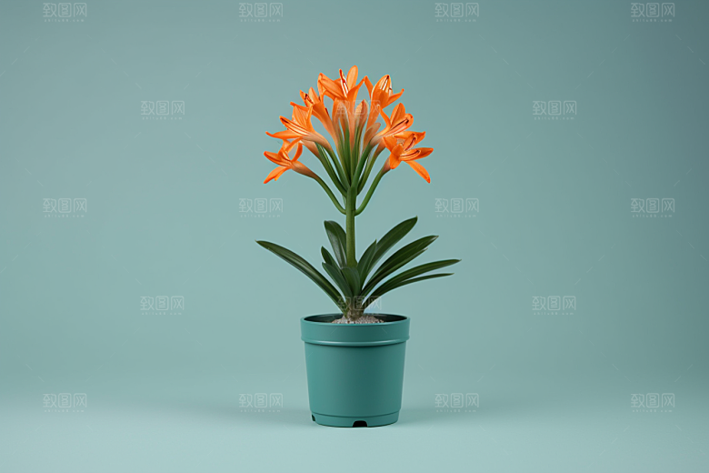 君子兰兰花绿植摄影图