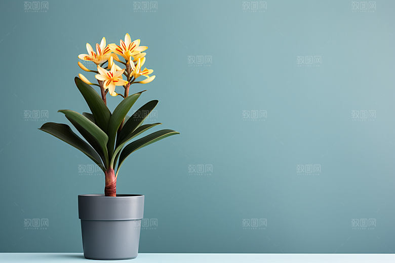 君子兰植物兰花摄影图