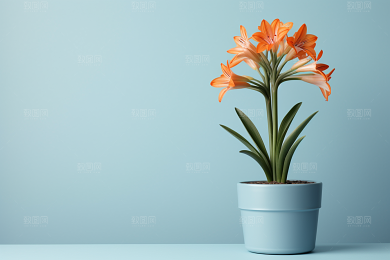 君子兰绿植家居摄影图