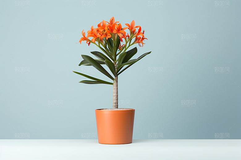 君子兰装饰植物摄影图