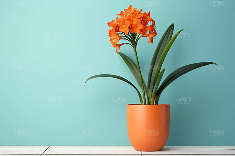君子兰自然花卉摄影图