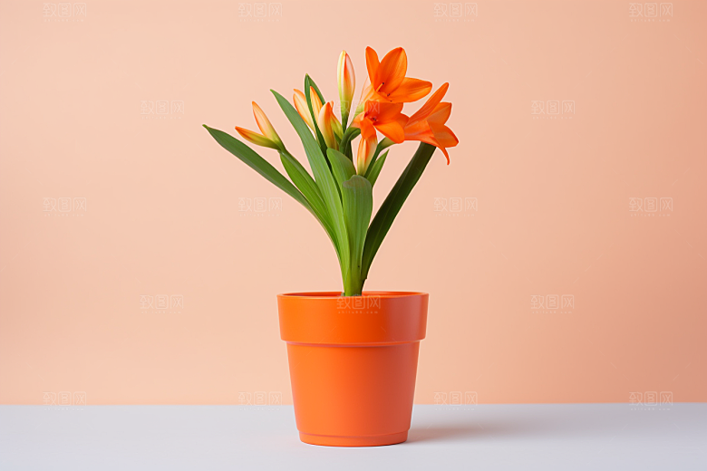 君子兰家居植物摄影图