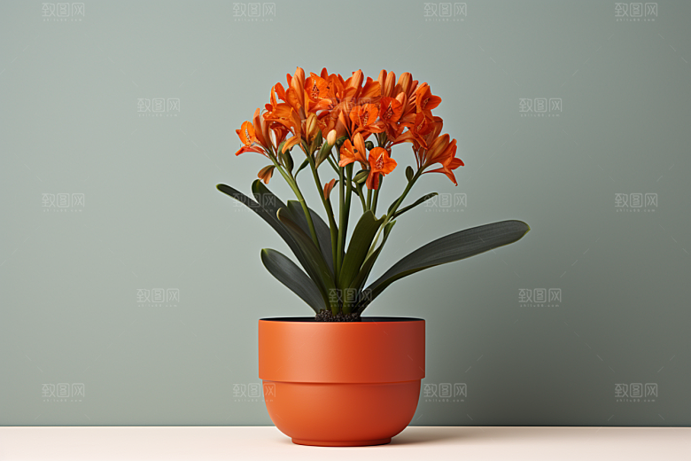 君子兰兰花植物摄影图