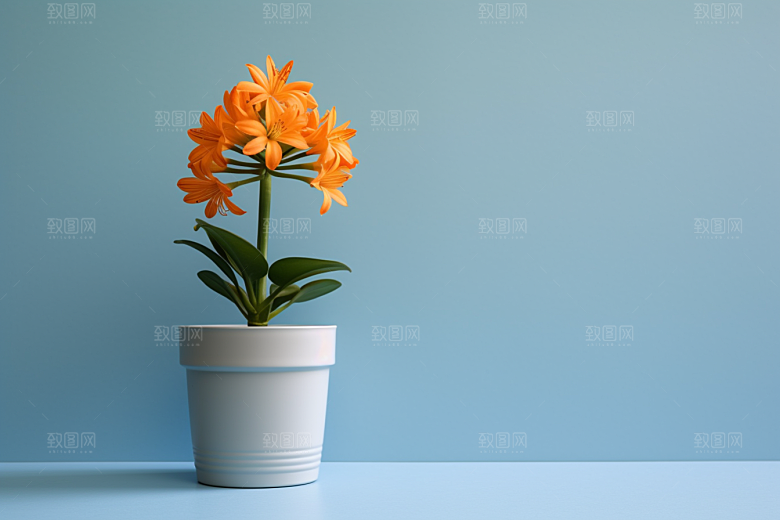 君子兰绿植自然摄影图
