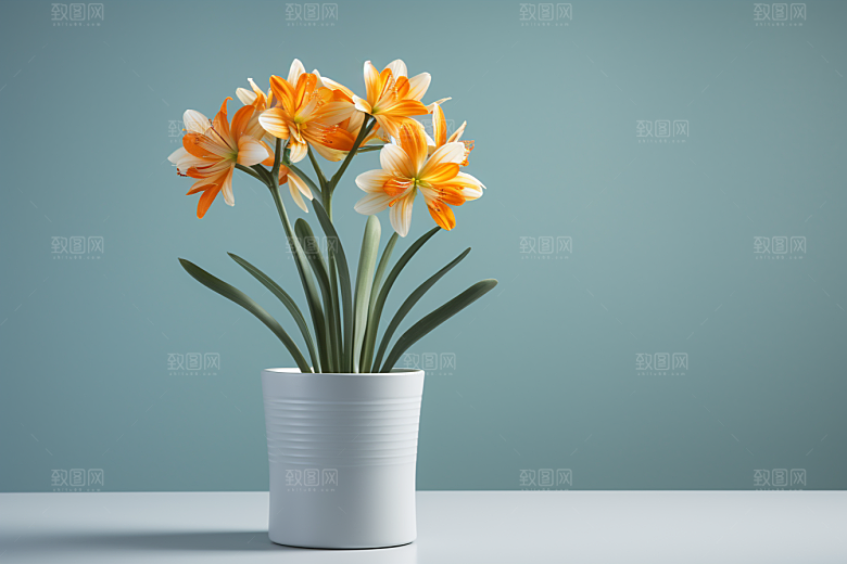 君子兰观赏植物摄影图