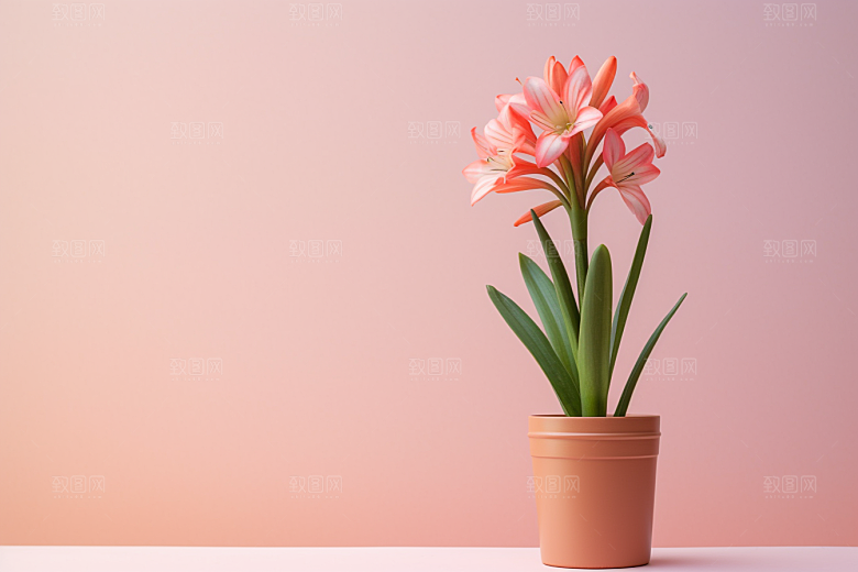 君子兰绿植自然摄影图