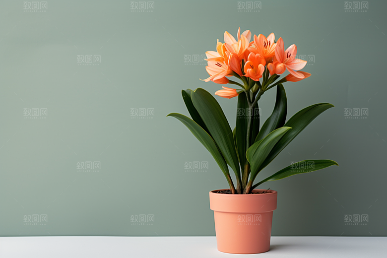 君子兰自然绿植摄影图