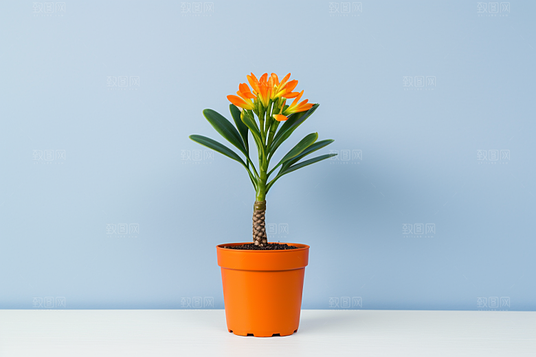 君子兰绿植高清摄影图