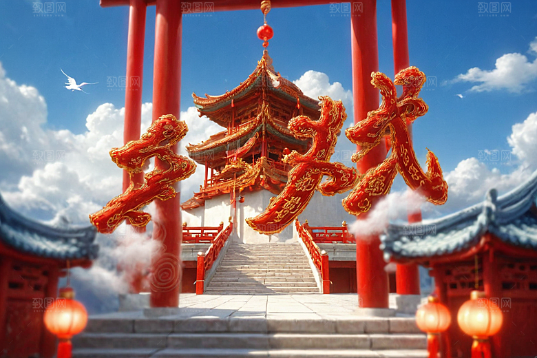 开门红典礼开工艺术字