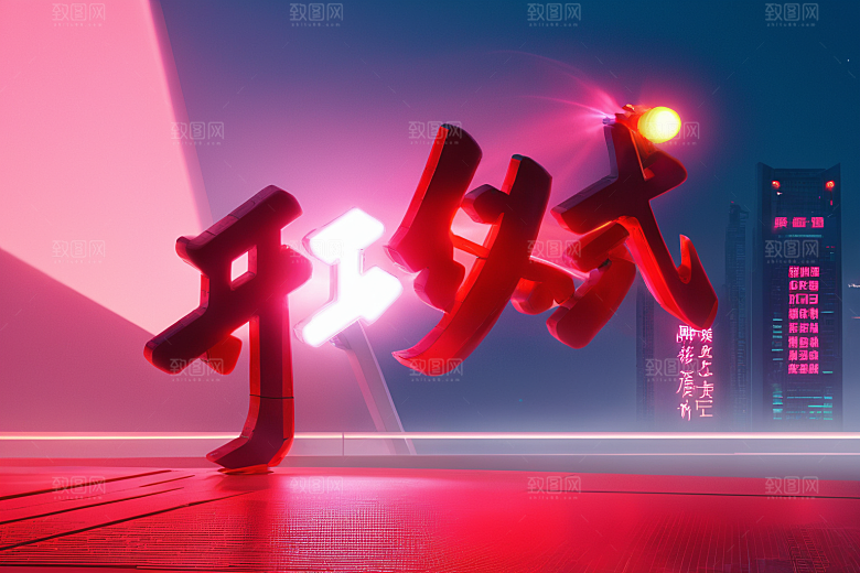 开门红新年喜庆艺术字