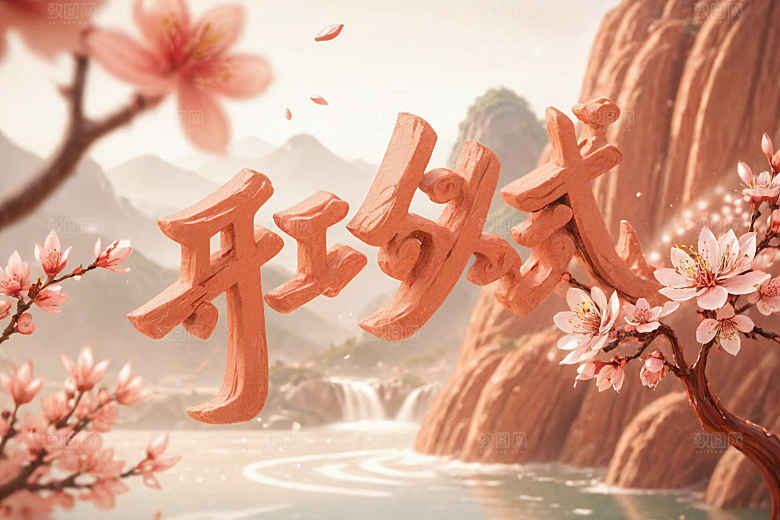 开门红立体春节艺术字