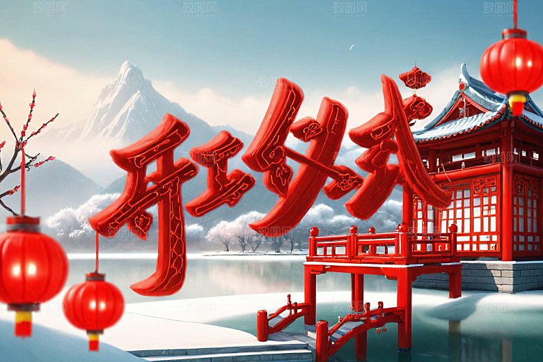 开门红立体高清艺术字