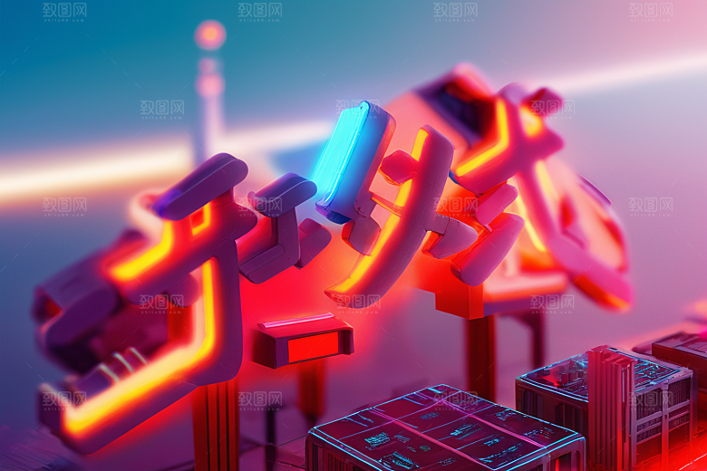 开门红渲染开业大吉艺术字