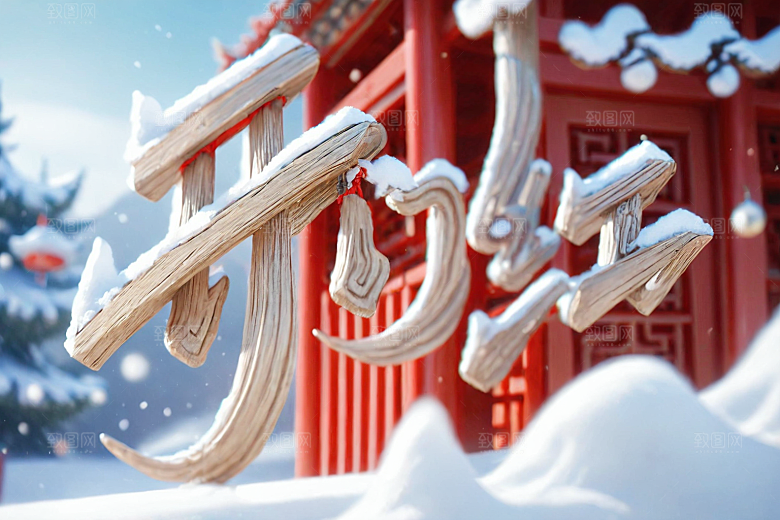 开门红立体喜庆艺术字