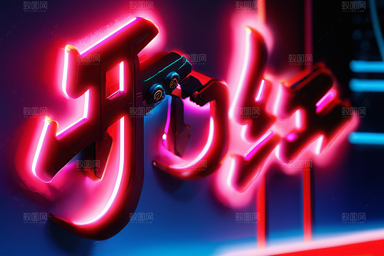 开门红高清渲染艺术字
