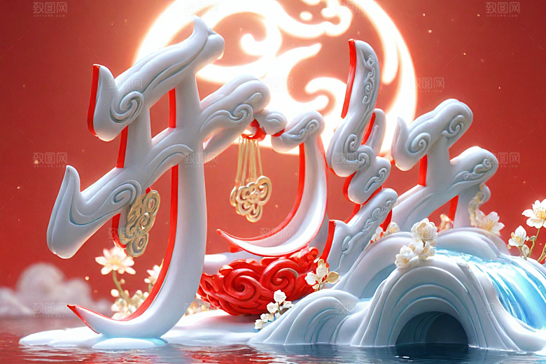开门红开工立体艺术字