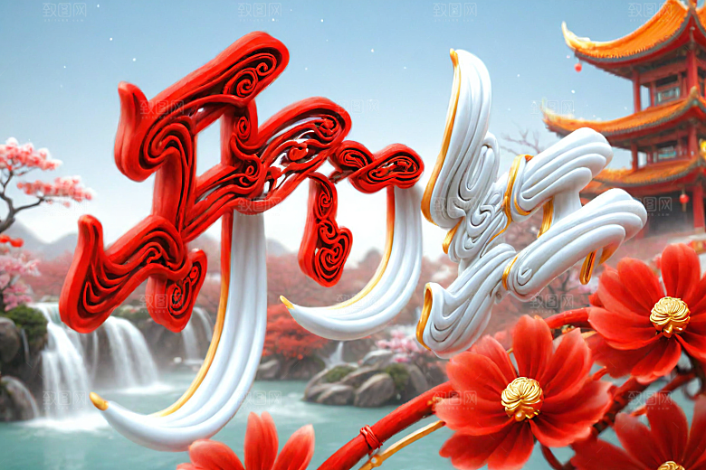 开门红渲染喜庆艺术字