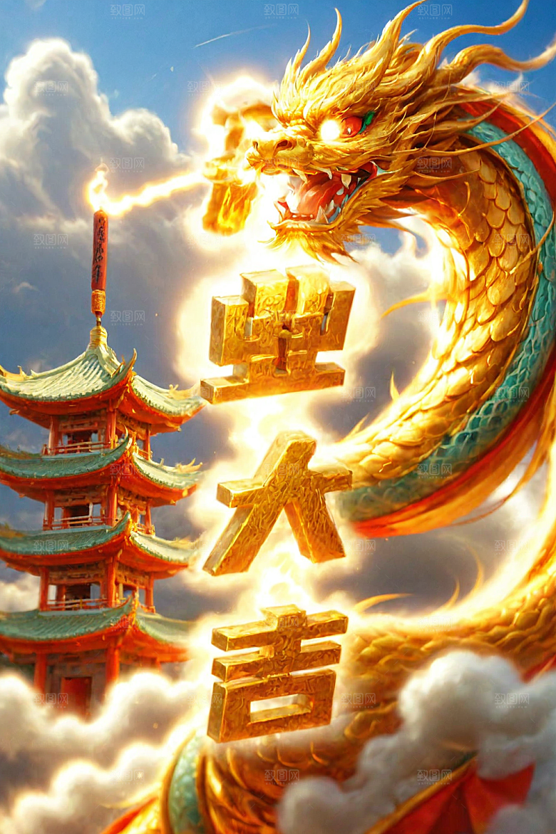 开门红高清立体艺术字