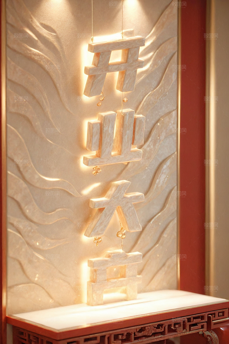 开门红春节新年艺术字