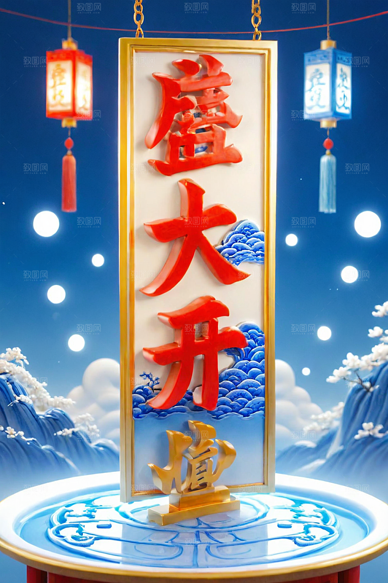 开门红开工典礼艺术字