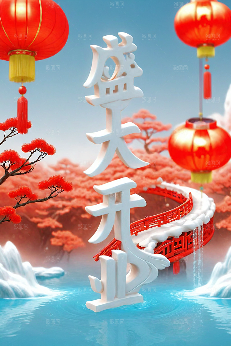 开门红新年典礼艺术字