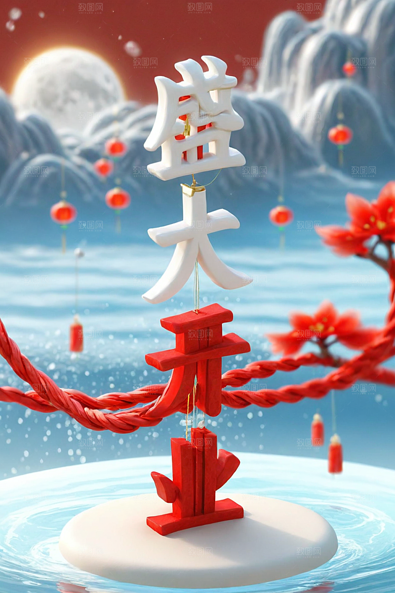 开门红高清春节艺术字