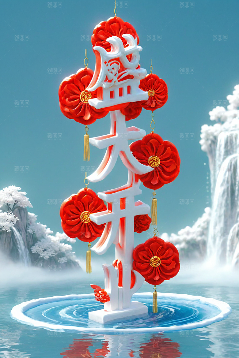 开门红渲染高清艺术字