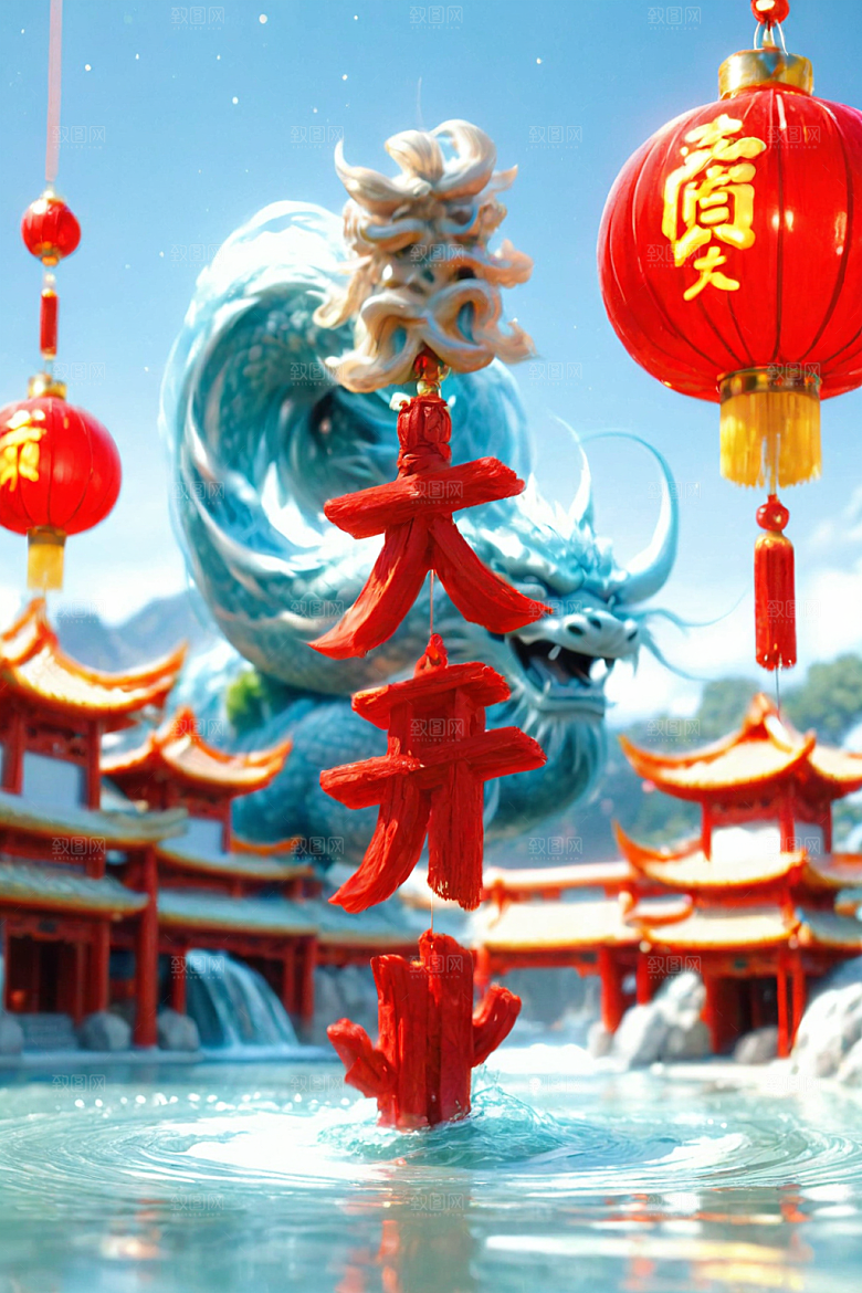 开门红春节典礼艺术字